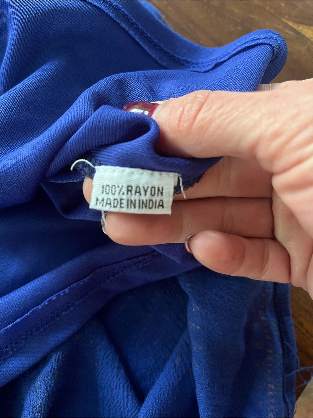 Bright Navy Bohemian Print Rayon Midi Dress — Approx. 2X - Picture 8 of 8